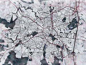 Karte von Bayreuth im stil 'White winter'