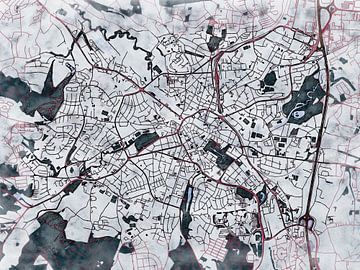 Kaart van Bayreuth in de stijl 'White Winter' van Maporia