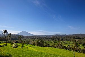 Mount Agung of Gunung Agung. Een weergave van een heilige en beroemde Balinese vulkaan
