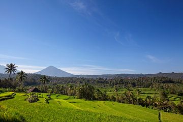 Mount Agung of Gunung Agung. Een weergave van een heilige en beroemde Balinese vulkaan