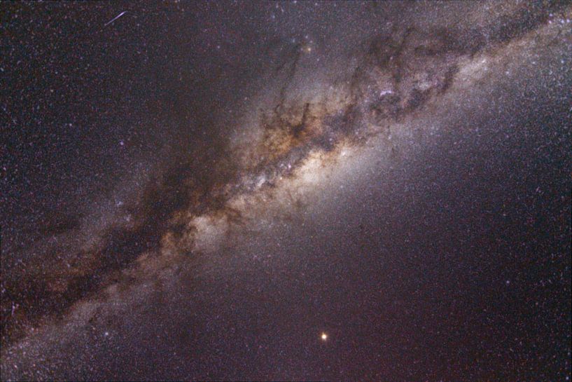 Galaxie mit einer Sternschnuppe von Lucas De Jong