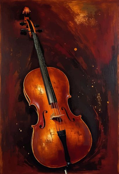 Cello Abstract Splatter by MIROKKU