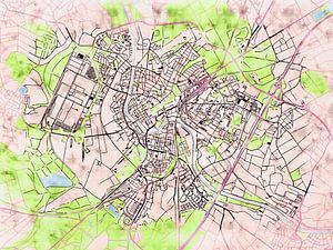 Karte von Rastatt im stil 'Soothing Spring'
