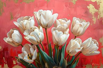 Witte Tulpen | Red Elegance Gold van I ❤ Bloemen