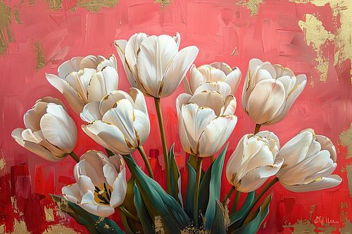 Witte Tulpen | Red Elegance Gold