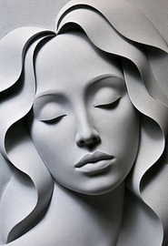 Minimalistisches Frauenporträt in Grautönen von SPEQ ART