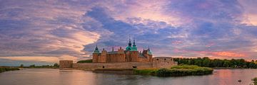 Panorama en zonsondergang bij het kasteel van Kalmar van Henk Meijer Photography