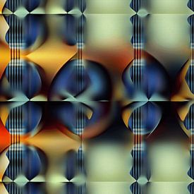 Abstract werk wiskundig-organisch van Ton Kuijpers
