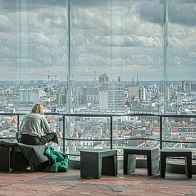 Uitzicht vanuit MAS-Museum aan de Stroom op Antwerpen van Wessel Krul