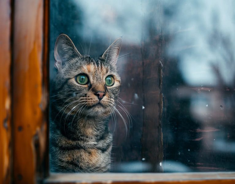 Cats at the window by Egon Zitter