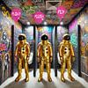 Des astronautes en mission secrète : float pour l'âme, flush pour la réalité et fly pour partir avec dignité sur AidasignArt