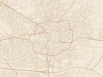 Kaart van Enschede in Terracotta van Map Art Studio