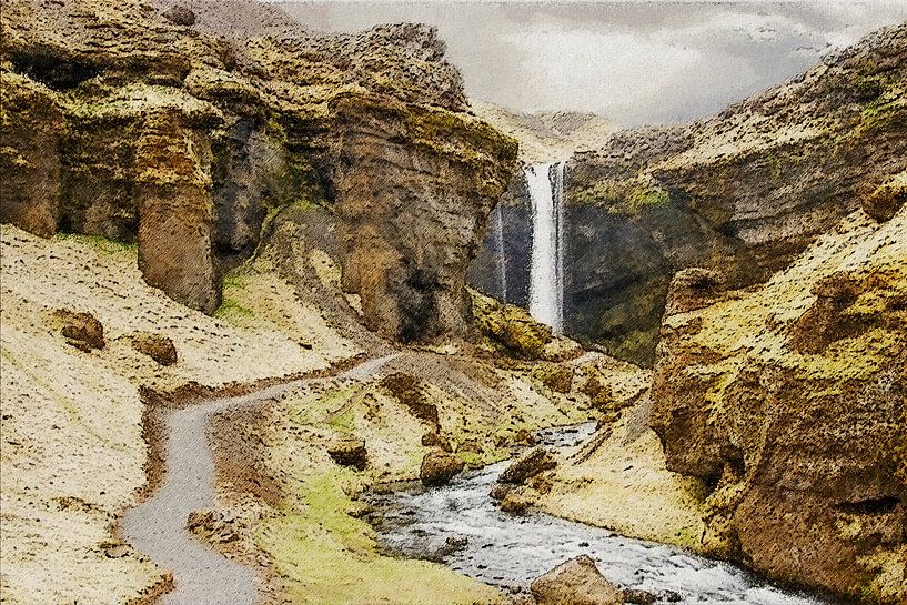 Der Weg zum Wasserfall von Frans Blok