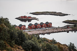 Red Coastal Cabins on Norwegian Islands by Pitkovskiy Photography|ART