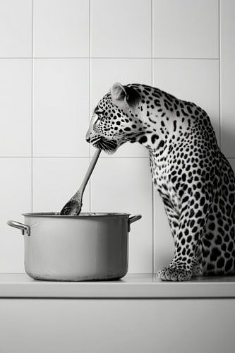 Luipaard in de keuken