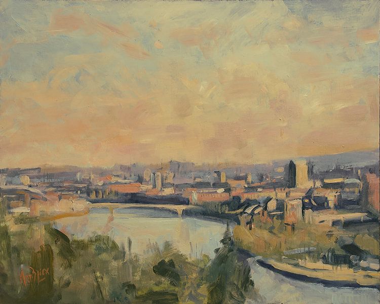 Panorama right bank of the Maas by Nop Briex