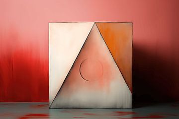 Abstract ruimtelijk samenspel tussen een rechthoek en een driehoek van Ton Kuijpers