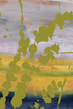 Bladeren. Moderne abstracte botanische kunst in heldere pastelkleuren nr. 1 van Dina Dankers