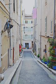 Old narrow street in Marseille, France by Carolina Reina Photography