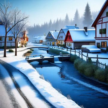 Snowy village by Samir Becic