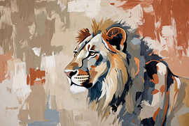 Leeuw in warme aardetinten van Art & Soul Creations