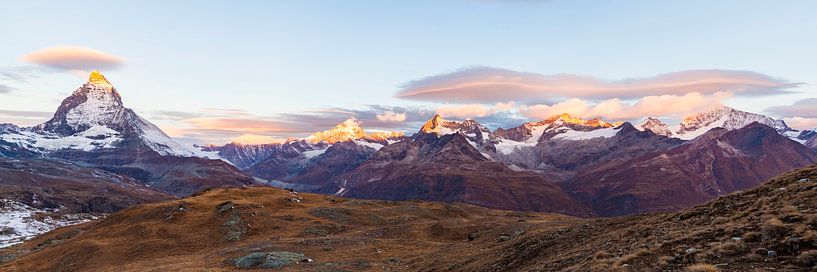 Das Matterhorn, der Alphubel und das Rimpfischhorn in der Schweiz von Werner Dieterich