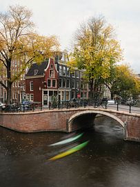 Canal and old houses in Amsterdam, the Netherlands.