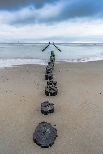 Breakwater Nieuw-Haamstede beach 1. by Pieter van Roijen