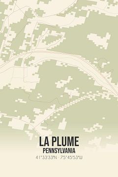 Alte Karte von La Plume (Pennsylvania), USA. von Rezona