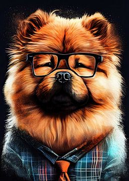 Hipster dog Mochi #dog von JBJart Justyna Jaszke