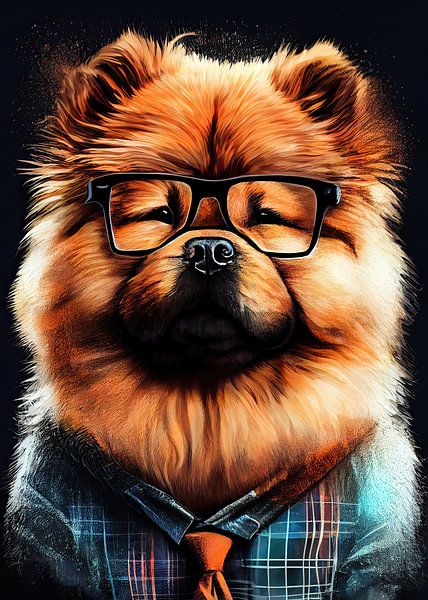 Hipster dog Mochi #dog by JBJart Justyna Jaszke