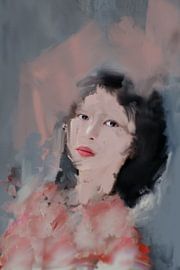 Portret van Aziatische vrouw van Carla Van Iersel