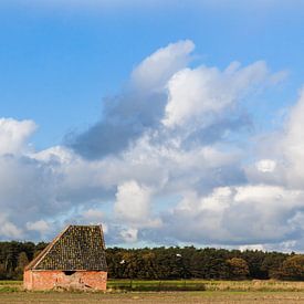 Sheepfold on Texel with Dutch sky by Simone Janssen