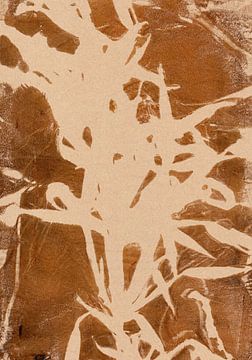Botanisch abstract. Bamboe in okergeel. van Dina Dankers