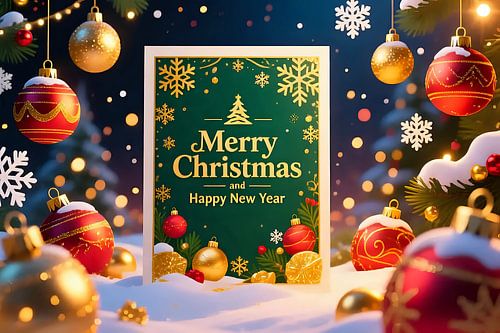 Vrolijk kerstfeest en een gelukkig nieuwjaar