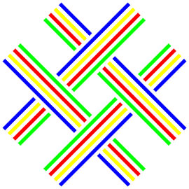 No Crossing | Open | S=2 | Color=4 | RGBY | Center=Green von Gerhard Haberern