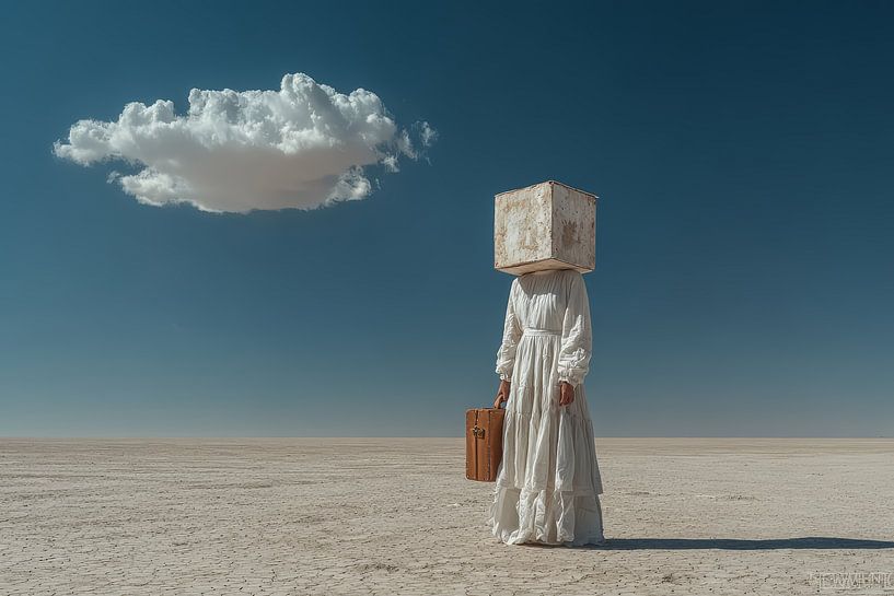 surrealist portrait woman in the desert by Egon Zitter