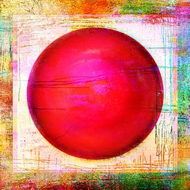 Illusion with circle yellow Popart by Claudia Gründler