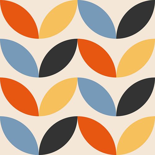 Organische en geometrische vormen, retro stijl