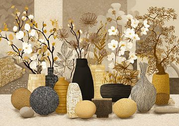 Vasen und Blumen | Flower Vases von Blickfänger Gemälde