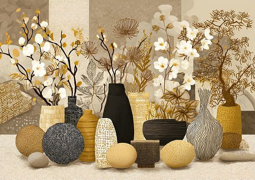 Vases and Flowers | Flower Vases by Eye catching paintings