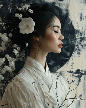 Modern portret met een Aziatisch tintje van Carla Van Iersel
