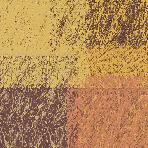 Moderne abstracte organische vormen in warme retro kleuren. Kleurblokken