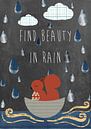 Typografie Print - Find beauty in rain von Green Nest Miniaturansicht