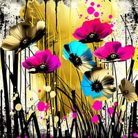 Veldbloemen in PopArt