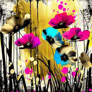 Feldblumen in PopArt