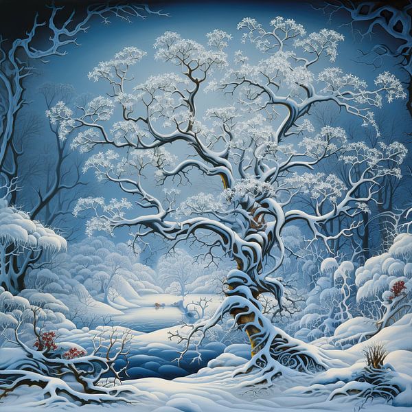 Winter Sneeuw van Blikvanger Schilderijen