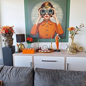 Klantfoto: Vogelspotter van Mirjam Duizendstra, op canvas