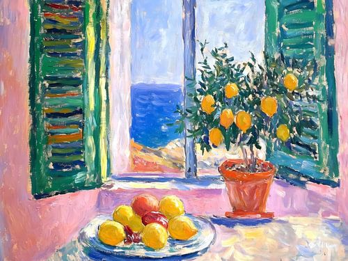 Open window, Mediterranean view