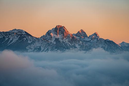 Alpengloren in de Allgäuer Alpen